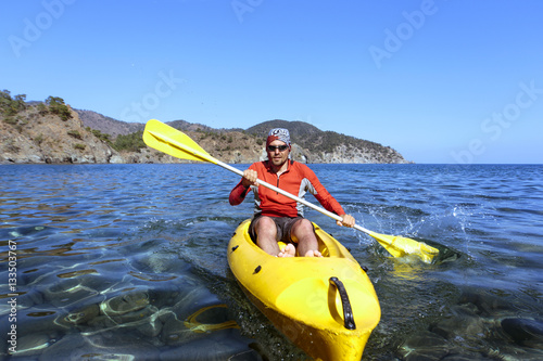 Travel by sea kayak on a sunny day. © trek6500
