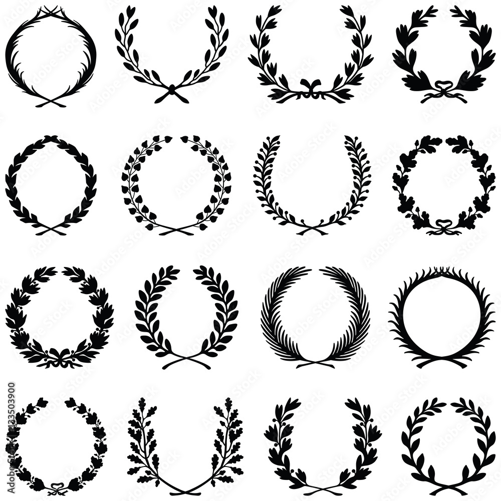 Wreath collection - vector silhouette