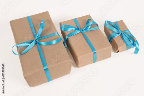 Christmas gifts in boxes and Christmas decorations