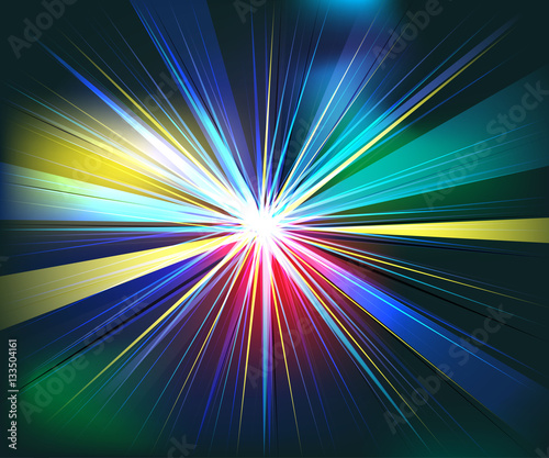 Colorful rays explosion futuristic technology vector