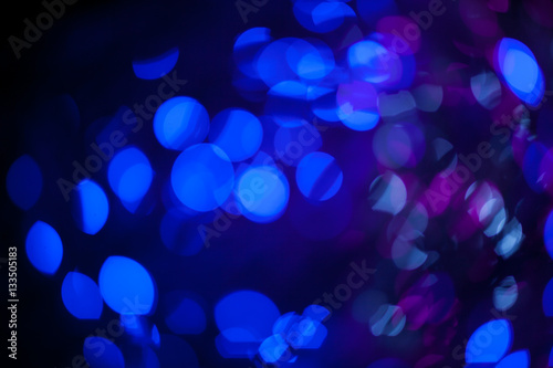 Blue bokeh abstract on black background