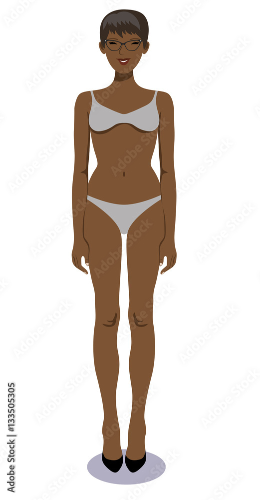 Vector illustration of a bikini woman standing Vector illustration of a bikini woman standing