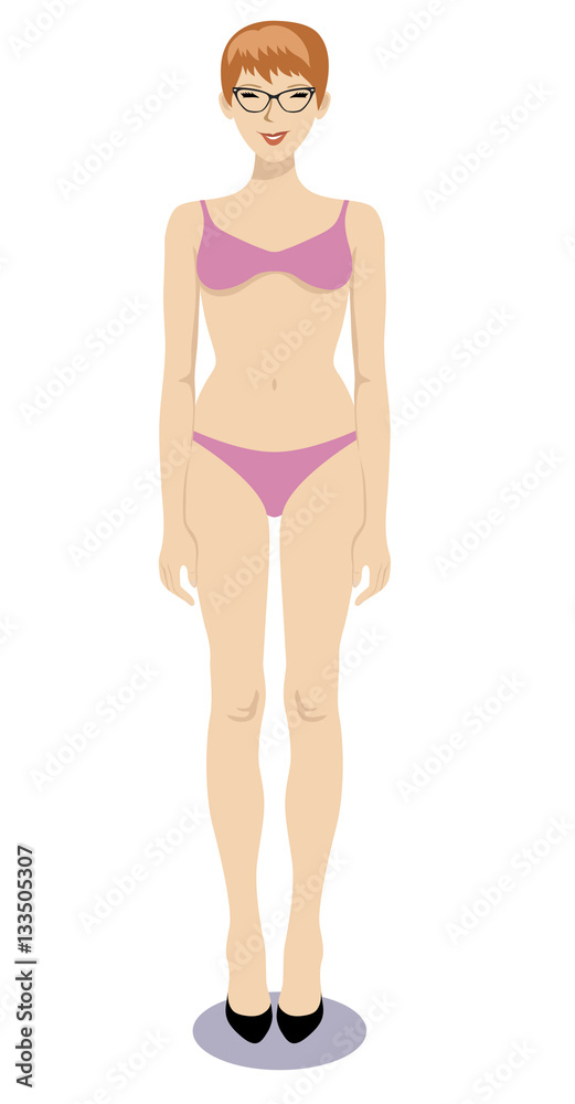 Vector illustration of a bikini woman standing Vector illustration of a bikini woman standing