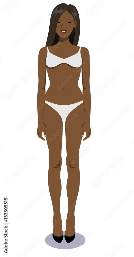 Vector illustration of a bikini woman standing Vector illustration of a bikini woman standing