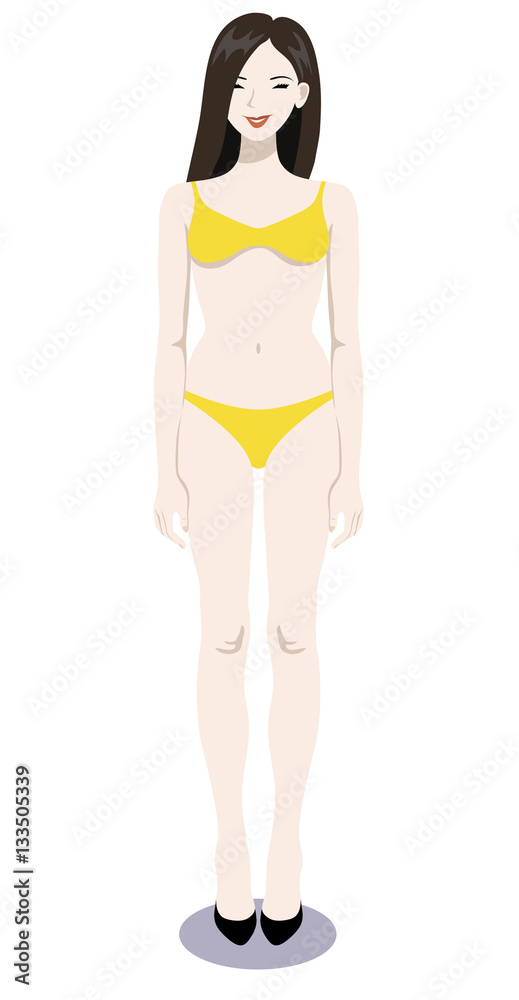 Vector illustration of a bikini woman standing Vector illustration of a bikini woman standing