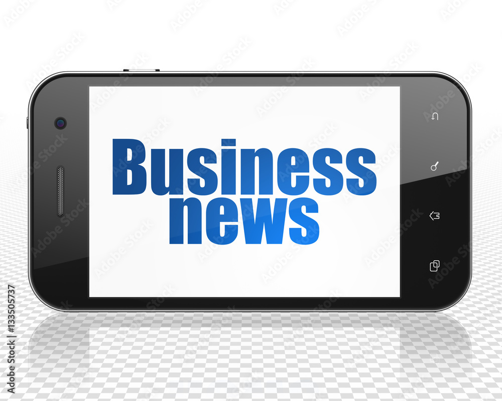 News concept: Smartphone with Business News on display News concept: Smartphone with Business News on display