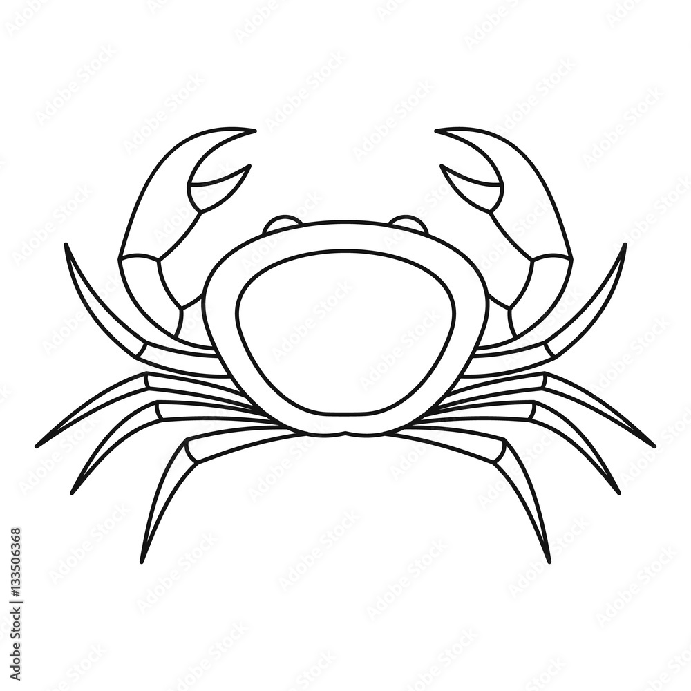 Crab sea animal icon, outline style