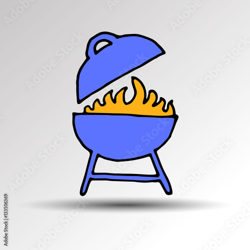 bbq, grill, barbecue, hot, food, fire, vector