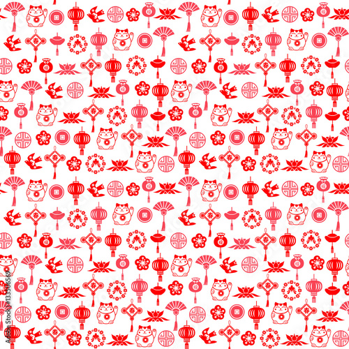  Chinese decorative background and pattern of asian symbols