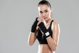 Attractive young boxer lady