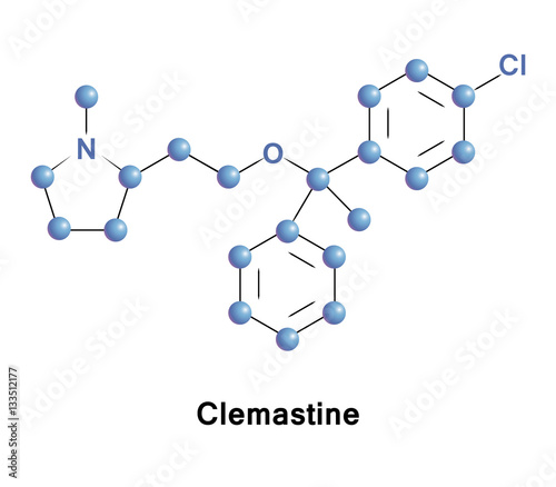 Clemastine antihistamine and anticholinergic