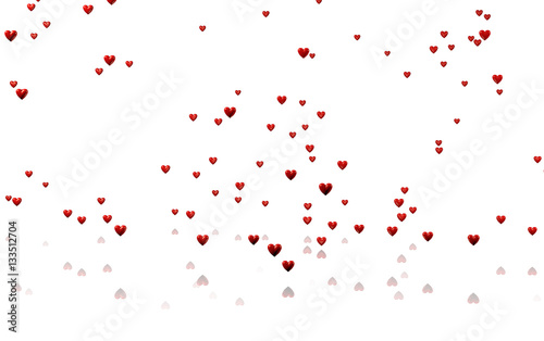 Many Tiny Red Hearts with a White Background