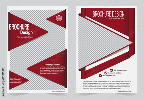 Brochure template, Flyer design red color template