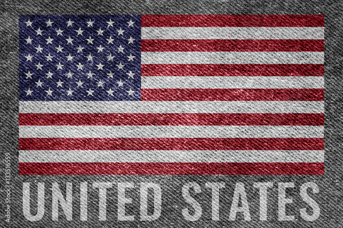 United states (USA) nation flag on jean texture design