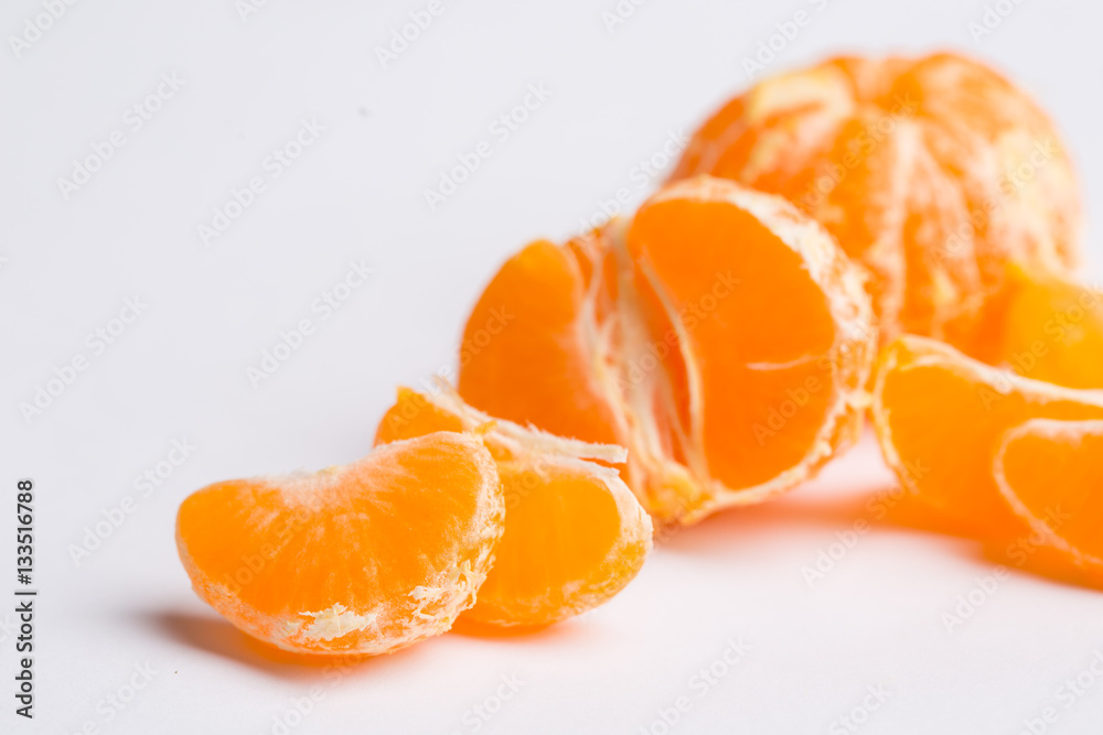 Mandarin on white Mandarin on white