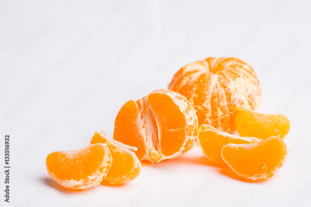 Mandarin on white