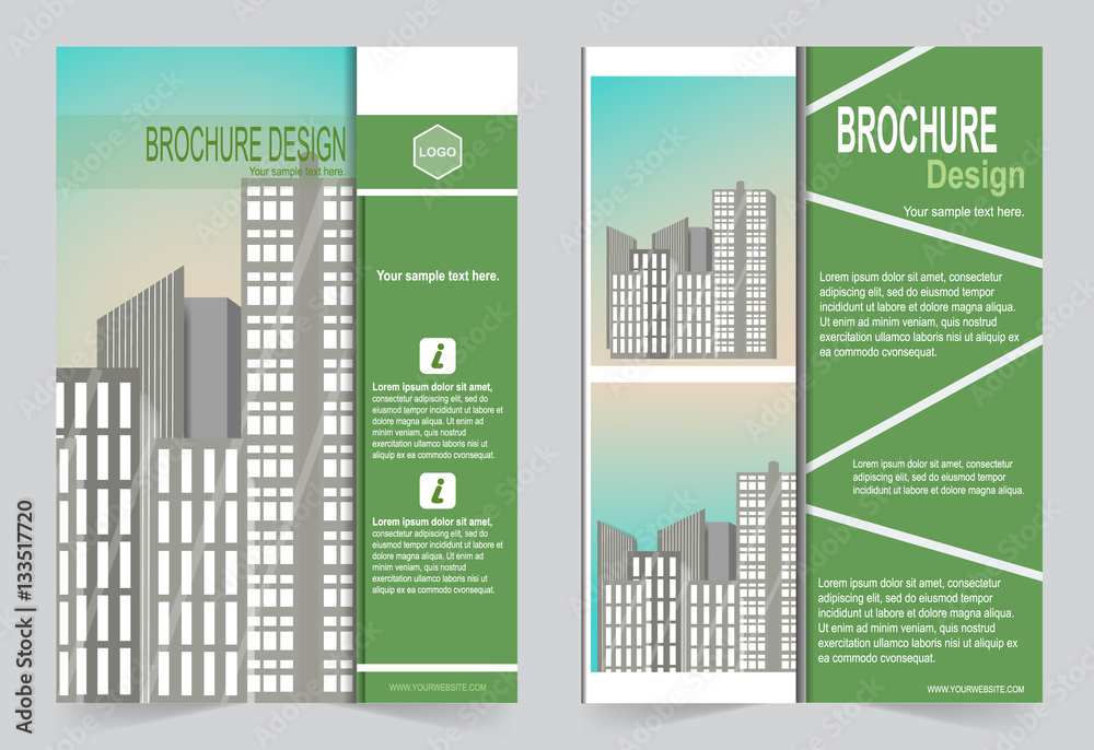 Fototapeta premium Brochure template flyer design green template