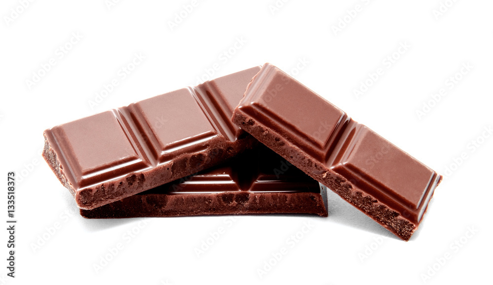 Dark milk chocolate bars stack isolated on a white Dark milk chocolate bars stack isolated on a white