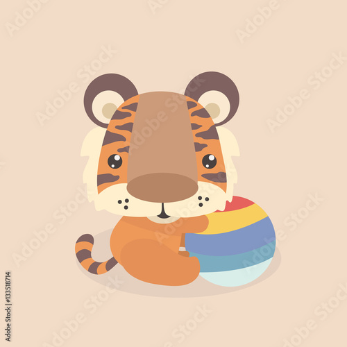 Fototapeta Naklejka Na Ścianę i Meble -  Cute little tiger.