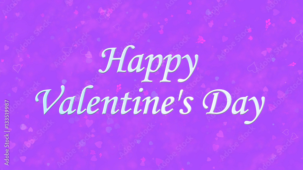 Happy Valentine's Day text on purple background