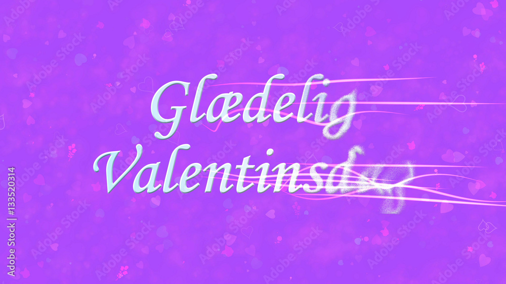 Happy Valentine's Day text in Norwegian 