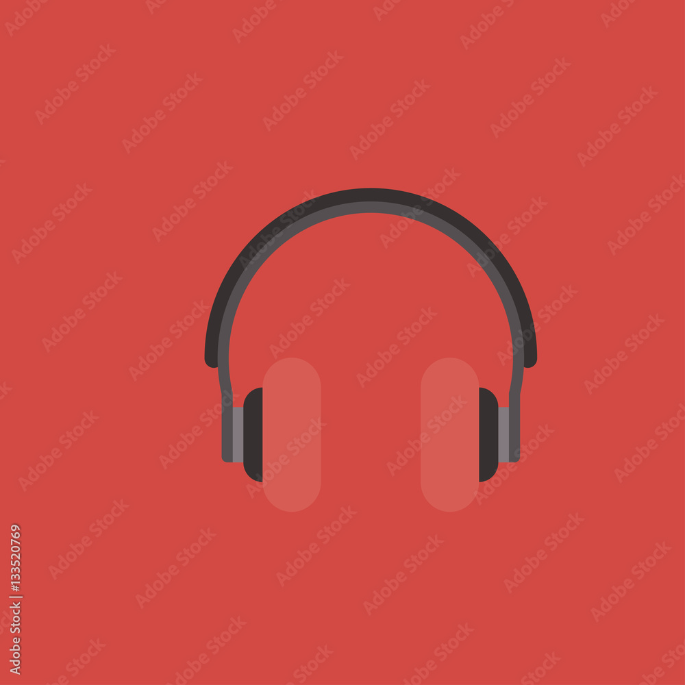 Headphone icon. flat design