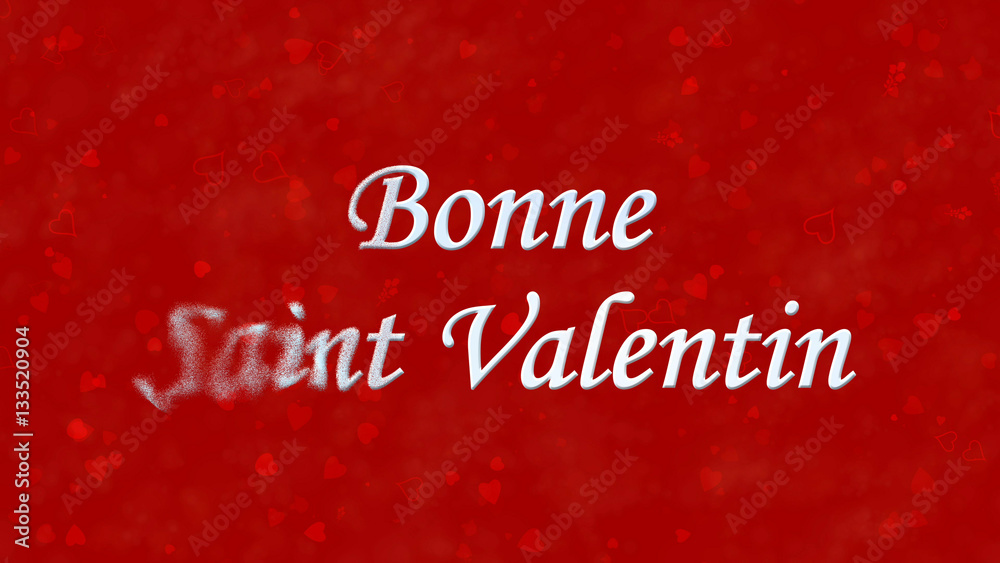 Plakat Happy Valentine's Day text in French 