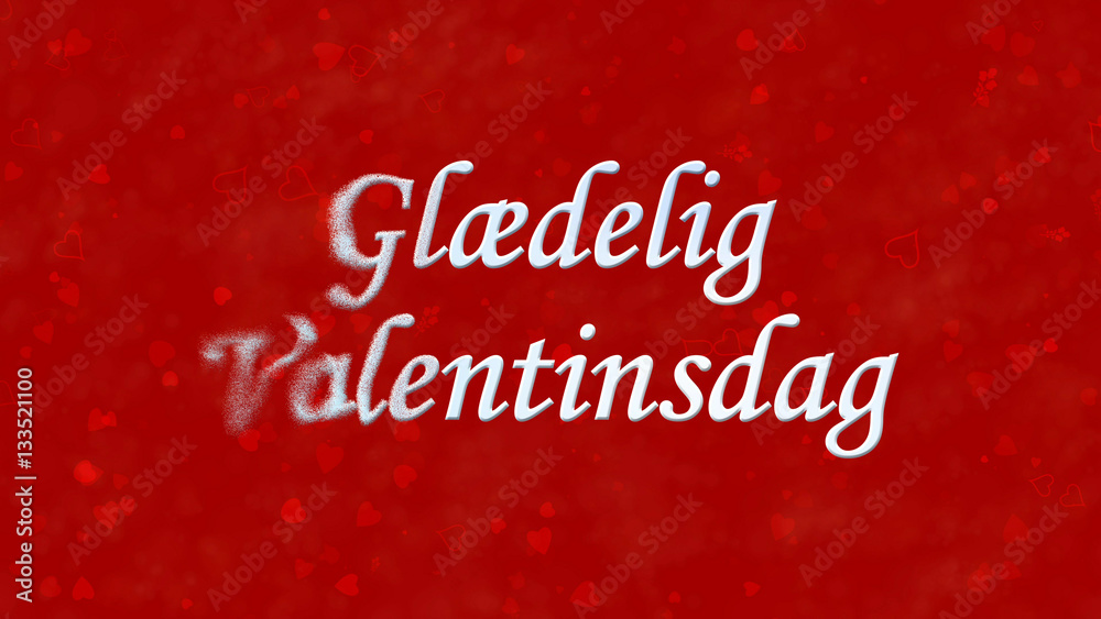 Happy Valentine's Day text in Norwegian 