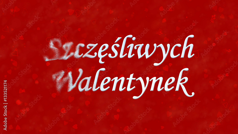 Happy Valentine's Day text in Polish 