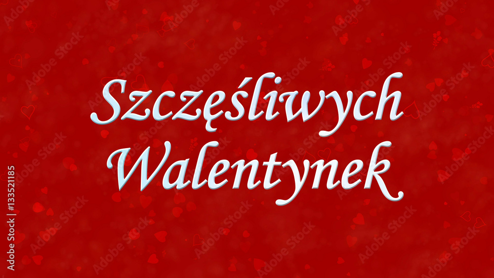Happy Valentine's Day text in Polish 