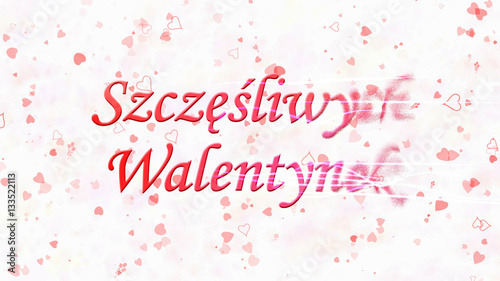 Happy Valentine's Day text in Polish "Szczesliwych Walentynek"