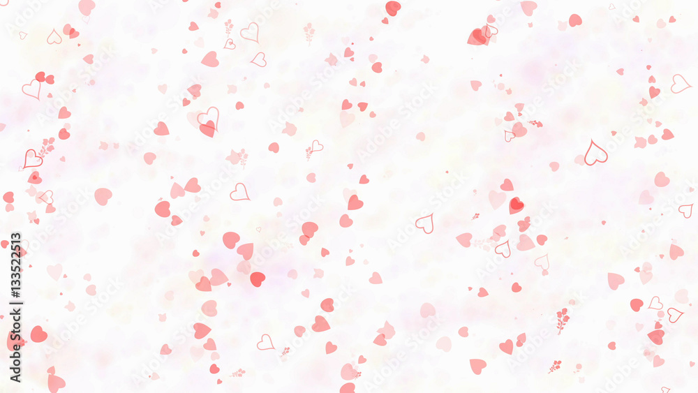 Love themed white background with hearts and roses