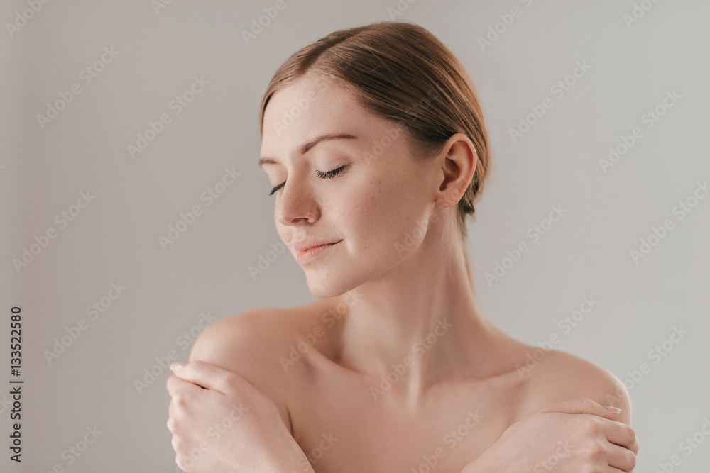 Enjoying her beauty. Enjoying her beauty.