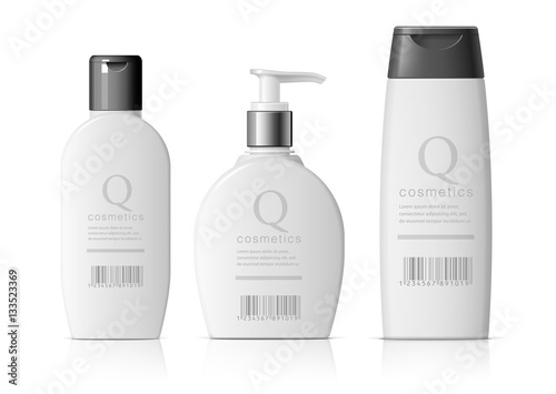 Set of Realistic cosmetic bottle