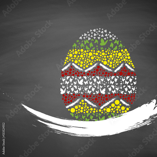Motiv Osterei | Frohe Ostern auf Schiefertafel