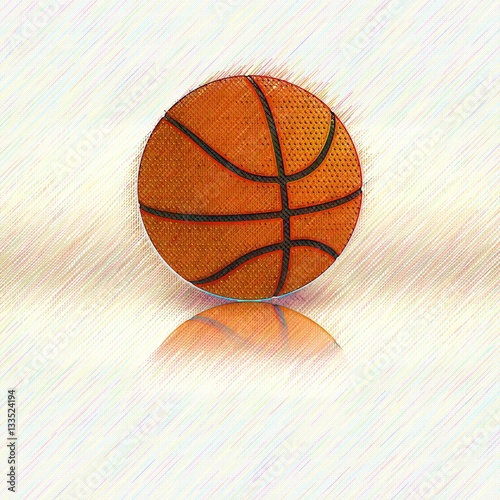 Basketball ball. Drawing st...