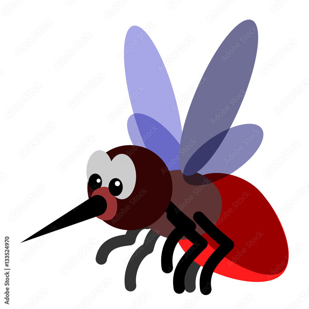 Animated, cartoon mosquito flying. Stock Vector Adobe Stock