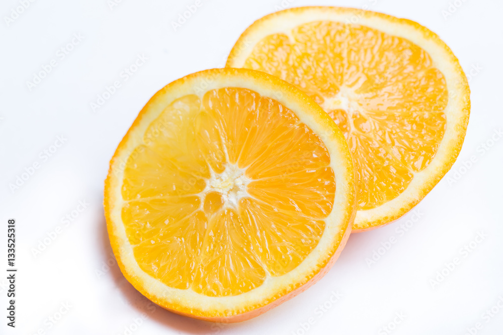 Fototapeta premium orange sliced on a white