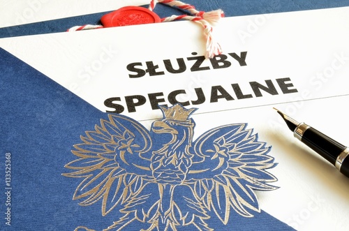 Godło Polski i napis służby specjalne