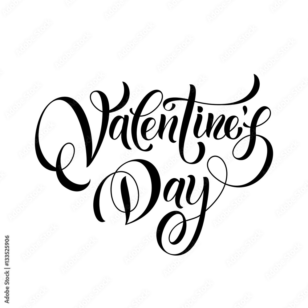 Fototapeta premium Valentine day hand drawn text calligraphy