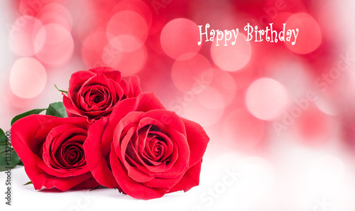 Photography birthday cards with red roses