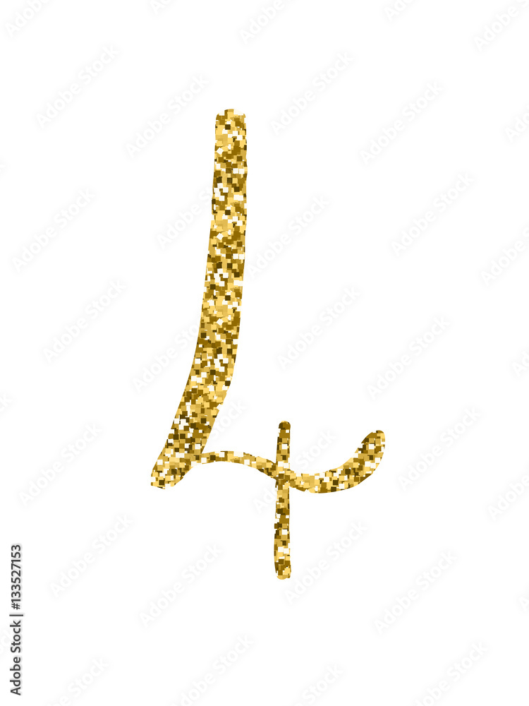 GOLD GLITTER HAND LETTERING VECTOR NUMBER ICON 4 GOLD GLITTER HAND LETTERING VECTOR NUMBER ICON 4