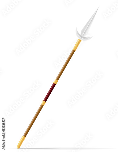 battle spear medieval stock vector illustration