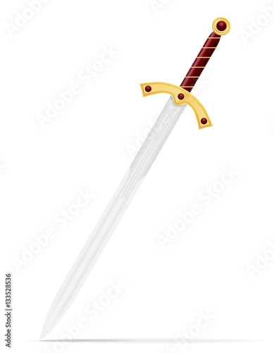 battle sword medieval stock vector illustration