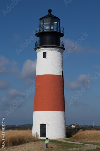 Sankaty Head Light lighthouse on Nantucket Island - little boy i