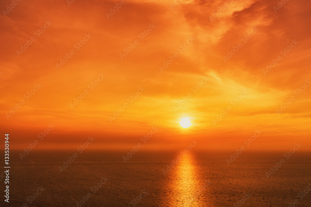 abstract sunset scene into the sea with orange filter - can use to display or montage on product abstract sunset scene into the sea with orange filter - can use to display or montage on product