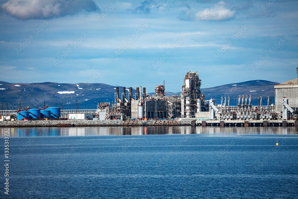 Hammerfest Island Muolkkut Northern Norway, gas processing plant