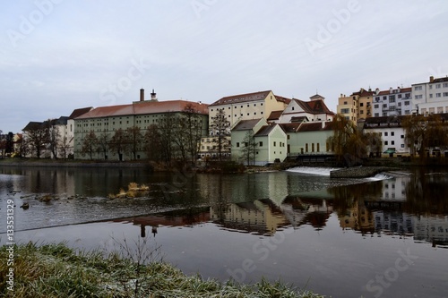 Architecture from Pisek with cloudy sky