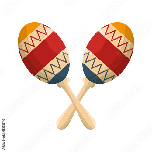 maracas instruments isolated icon vector illustration design