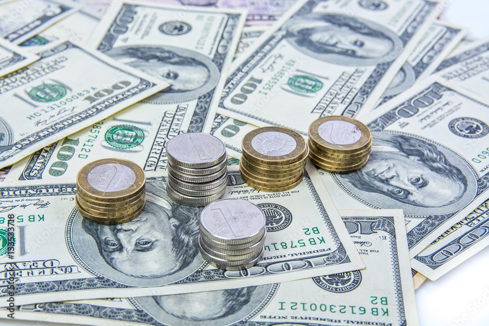 Fototapeta premium banknotes and coins 